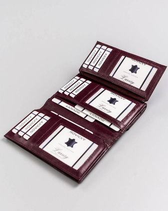 Elegancki portfel damski ze skóry naturalnej