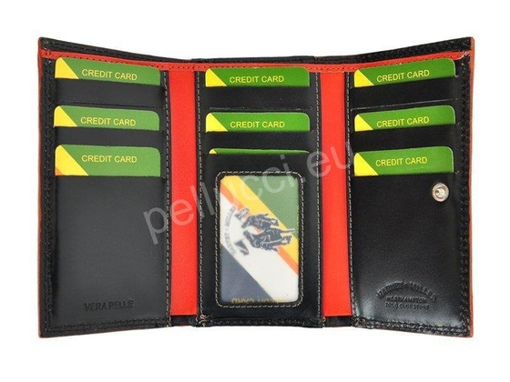 Portfel damski skórzany PELLUCCI Polo Club 8 PL10 Czerwony