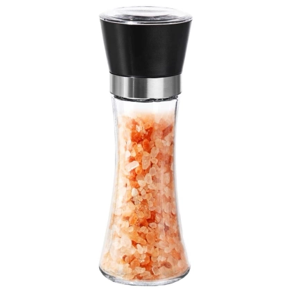Młynek do mielenia przypraw pieprzu soli szklany ręczny 18,5 cm