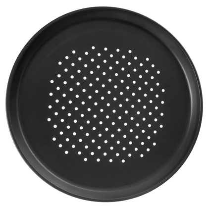 Forma do pizzy perforowana blacha z powłoką teflonową czarna 32 cm