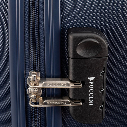 Średnia walizka PUCCINI PARIS ABS03B 7A Granatowa