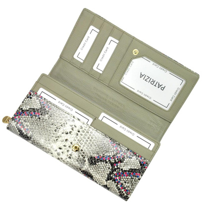 Portfel damski skórzany PELLUCCI SN-106 RFID Popiel / Pomarańcz