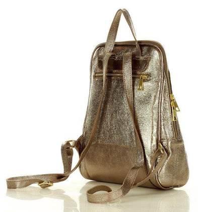 Plecak skórzany włoski MAZZINI - Capri Elegante skóra dollaro dark bronzo złoty - min. zamówienie 20 / 50 / 100 szt.