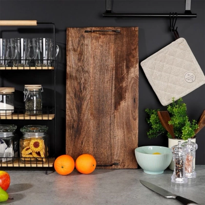 Deska do krojenia z uchwytami drewniana / taca do serwowania 56x29,5 cm