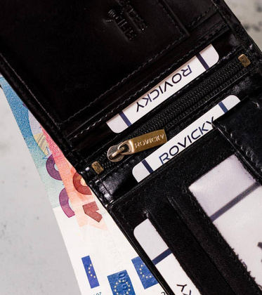 Portfel męski skórzany N61-RVTP-3036 Czarny-Red