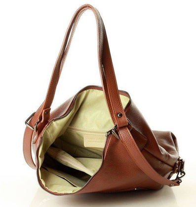 MARCO MAZZINI Niezawodna torebka plecak z naturalnej skóry brąz - min. zamówienie 20 / 50 / 100 szt.