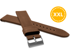 LAVVU XXL Szyty brązowy pasek SPORT z luksusowej skóry Top Grain - 24 XXL