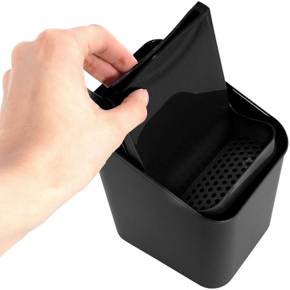 Ociekacz stojak koszyk pojemnik na sztućce przybory kuchenne organizer kuchenny czarny