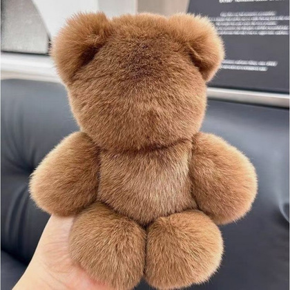 Brelok do kluczy, futrzany Miś brązowy BRL370