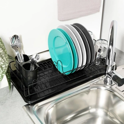 Suszarka na naczynia czarna 50x24x9 cm