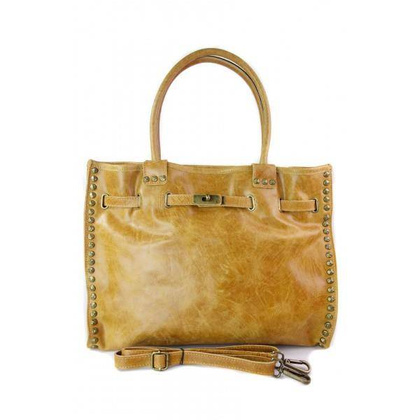 Duża pojemna torba na ramię  Shopper Bag camel  SB577C KEMER