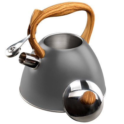 Czajnik stalowy tradycyjny z automatycznym gwizdkiem szary 3 l