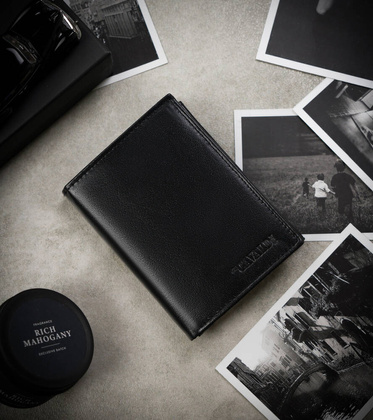 Skorzany portfel na karty i ochrona RFID Protect