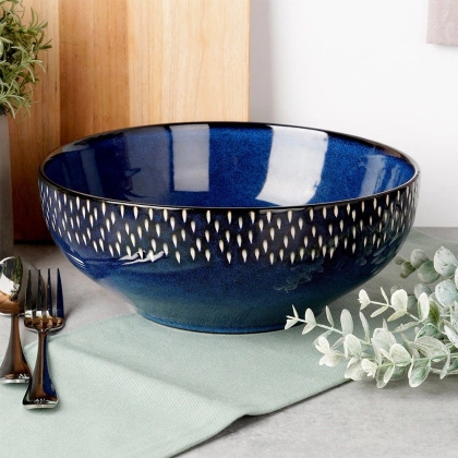 Miska sałatkowa ceramiczna granatowa 25 cm, 2,8 l