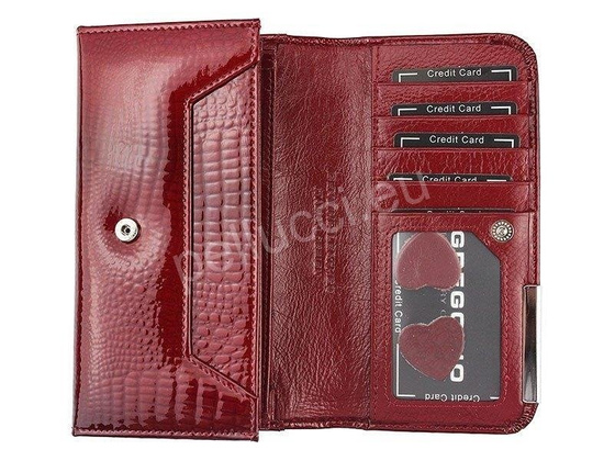 Portfel damski skórzany PELLUCCI GF110 Jagoda