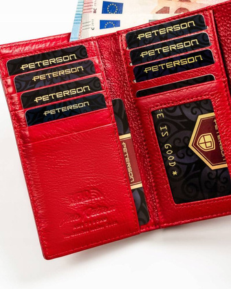 Portfel damski ze skory naturalnej z systemem RFID