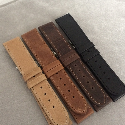 LAVVU Czarny szyty pasek SPORT z luksusowej skóry Top Grain - 20