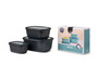 Zestaw 3 misek Cirqula prostokątna 750 1500 3000 Black  106271041100
