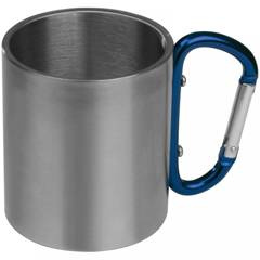 Metalowy kubek z karabińczykiem 180 ml