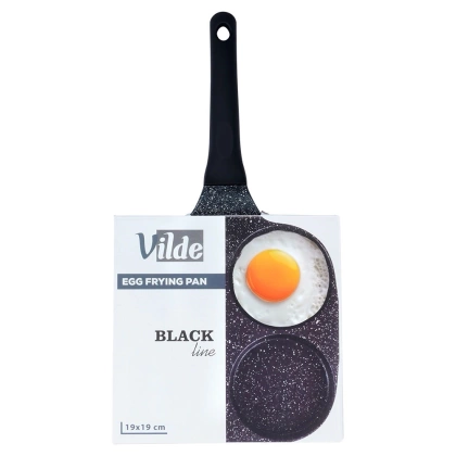 Patelnia do jajek granitowa 4 otwory BLACK LINE 19 cm