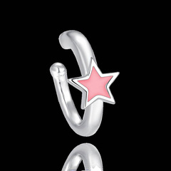 MINET Teen świecąca różowa nausznica srebrna