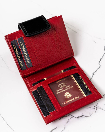 Kompaktowy portfel damski z lakierowanej skory naturalnej