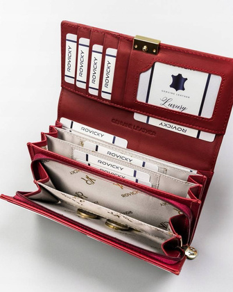 Pojemny, duży portfel damski ze skóry naturalnej