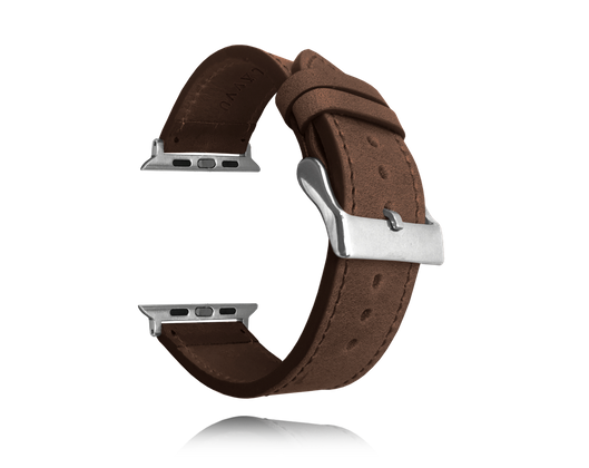 LAVVU Ciemnobrązowy skórzany pasek Top Grain do APPLE WATCH 42-44 mm