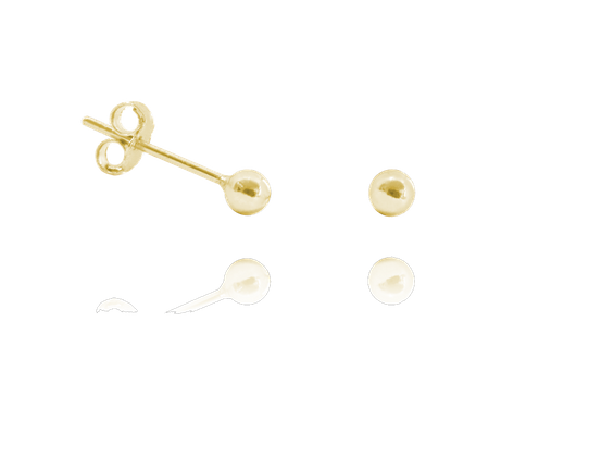 MINET Kolczyki srebrne pozłacane KULKI MAŁE 3 mm