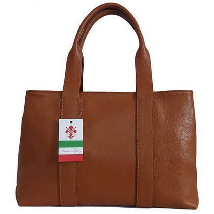 Duża Włoska skórzana torba na ramię mieści XL ,Vera Pelle Camel VPA78C