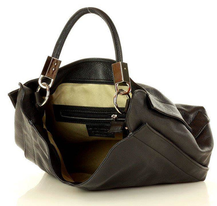 MARCO MAZZINI Miejska torebka skórzana vera pelle classico czarna - min. zamówienie 20 / 50 / 100 szt.