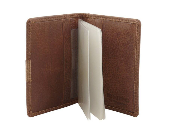 BH-276 TEXAS Etui na wizytówki skórzane Brązowe