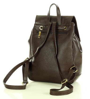 Praktyczny plecak z naturalnej skóry DALLAS ciemny brąz caffe - min. zamówienie 20 / 50 / 100 szt.