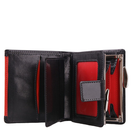 Portfel damski skórzany KEMER D29 Czarny - min. zamówienie 20 / 50 / 100 szt.