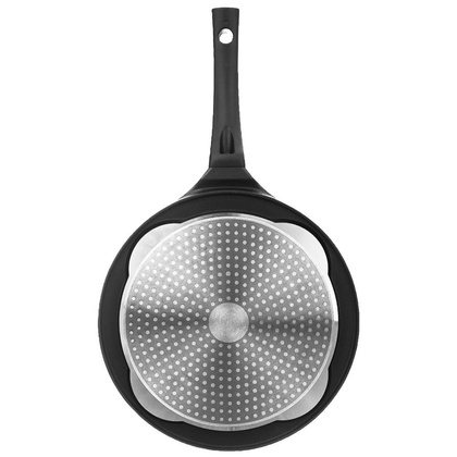 Patelnia grillowa do smażenia burgerów jajek placków granitowa 4 otwory GRANDE 26,5 cm