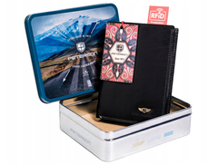 Skórzany męski portfel RFID Peterson Czarny