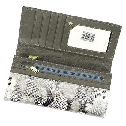 Portfel damski skórzany PELLUCCI 8805-SNR RFID Srebrny