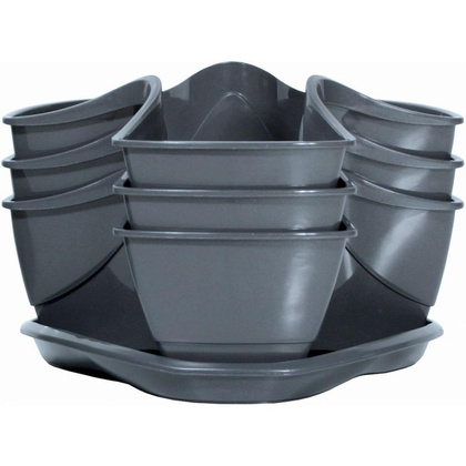 Ogród wertykalny doniczka kaskada do ziół grafit