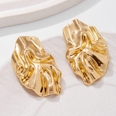 Kolczyki wiszące, efektowne złote blaszki K1721