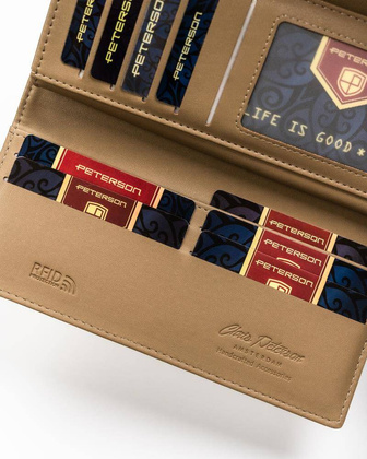 Duży, poziomy portfel damski ze skóry ekologicznej