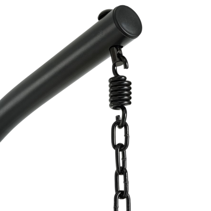 Fotel wiszący huśtawka, kokon składany brązowy z beżowymi poduszkami KR37BR