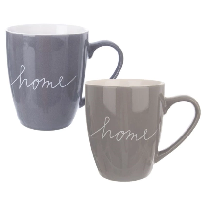 Kubek porcelanowy do kawy herbaty zestaw kubków z uchem dekor na prezent 2 sztuki 380 ml