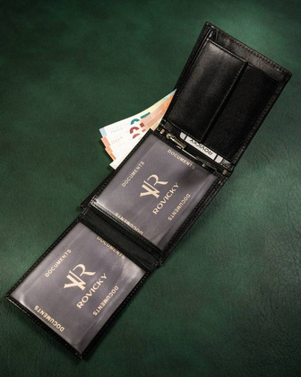 Skórzany portfel męski bez zapięcia zewnętrznego