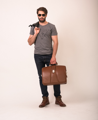 Teczka na laptop McKlein Harrison 17" Brązowa