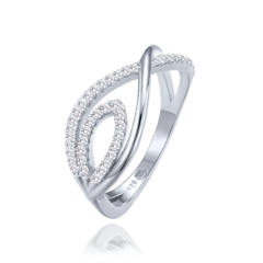 MINET Luksusowy pierścien srebrny z białymi cyrkoniami wielkość 13