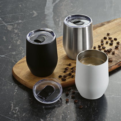 Kubek podrózny Tigris z recyklingowanej stali nierdzewnej 380 ml