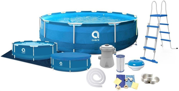 Basen ogrodowy stelażowy 450x122cm ZESTAW 17w1