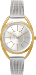 MINET Srebrno-złoty damski zegarek BICOLOR MESH