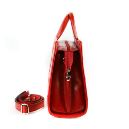 515 Damski kuferek duży pasy-czerwona KEMER