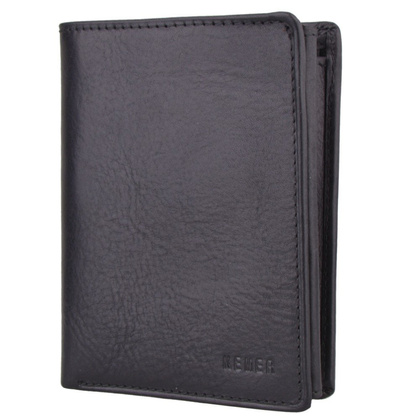 Portfel męski skórzany KEMER 012 Czarny - min. zamówienie 20 / 50 / 100 szt.